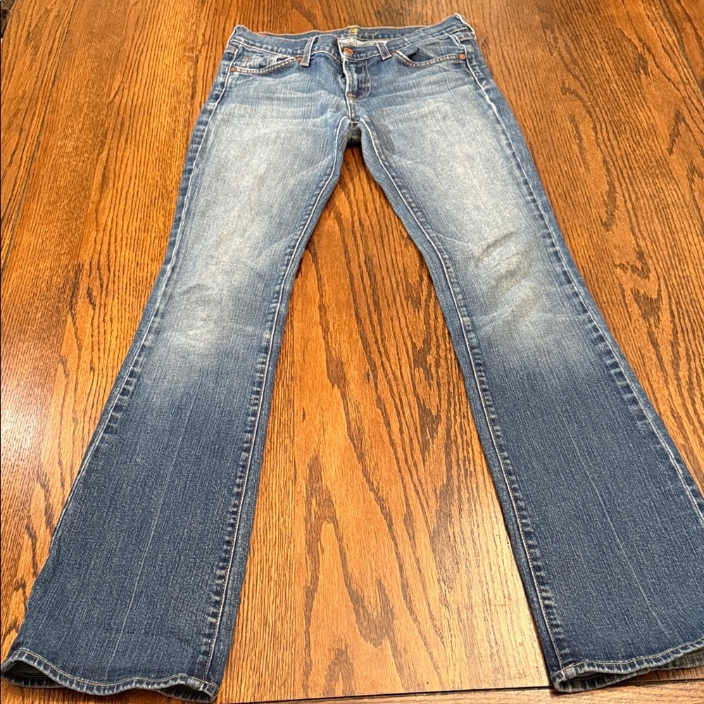 Seven7 Flare Jeans Womens Y2K Low Rise Bootcut Denim Medium Wash - Picture 3 of 17
